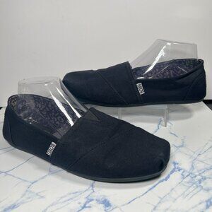 Bobs Black Flat Slip-on Shoes with Leopard Print Inner Lining Women's Size 10